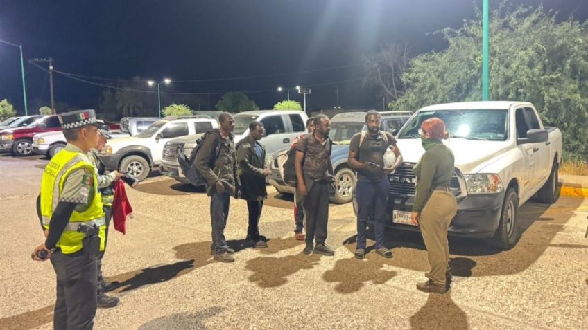 Migrantes africanos son asegurados por la Guardia Nacional en Empalme  