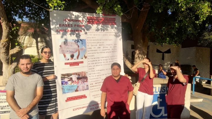 Personal de Isssteson en Cajeme se manifiesta en exigencia de reconocimiento de derechos laborales