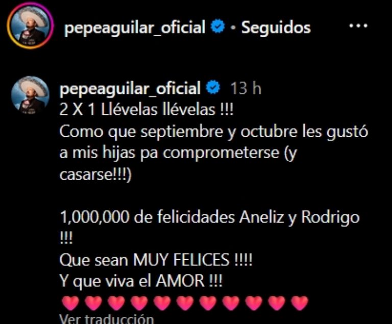 Pepe Aguilar revela la fecha del compromiso de Ángela y Nodal
