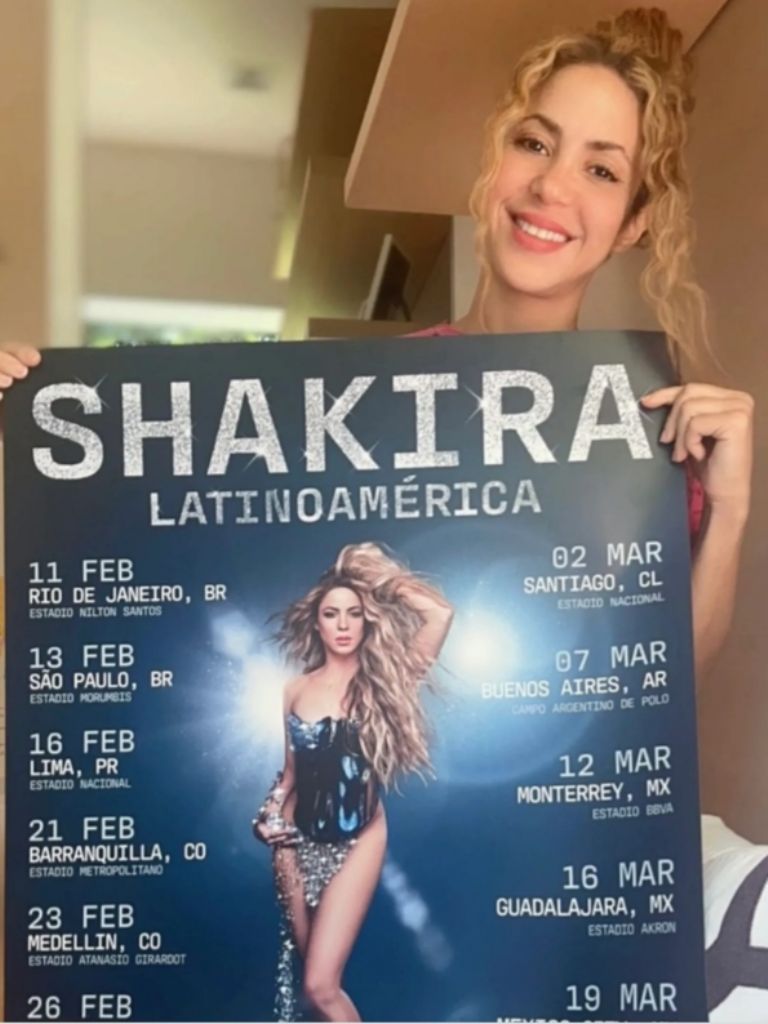 Shakira visitará distintos países de Latinoamérica