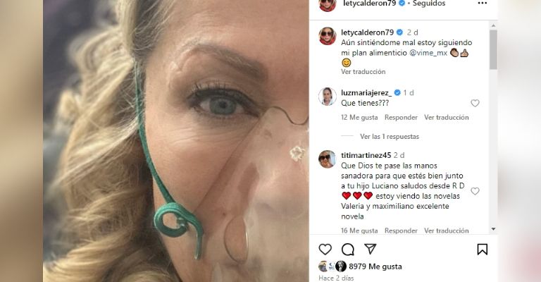 Lety Calderón estaría grave de salud y con oxigenación