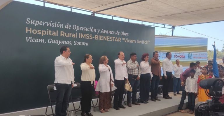 Alfonso Durazo supervisa avances del Hospital IMSS-Bienestar en Vícam