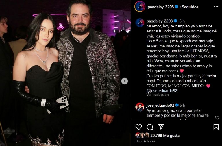 Paola Dalay dedica conmovedor mensaje a José Eduardo Derbez