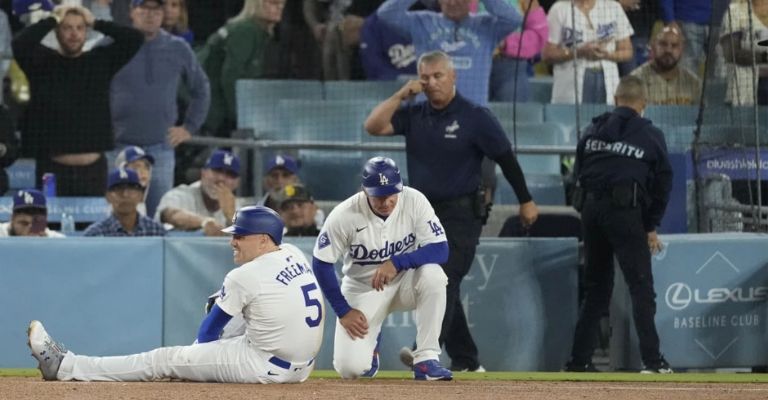 Freeman casi no tuvo actividad ante Mets por la lesión