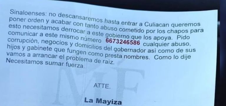 Supuestos volantes atribuidos a 'La Mayiza'