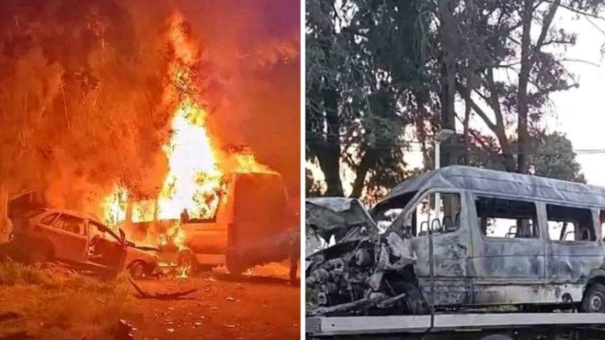 Fuerte accidente en la México-Cuautla provoca el aparatoso incendio de dos vehículos
