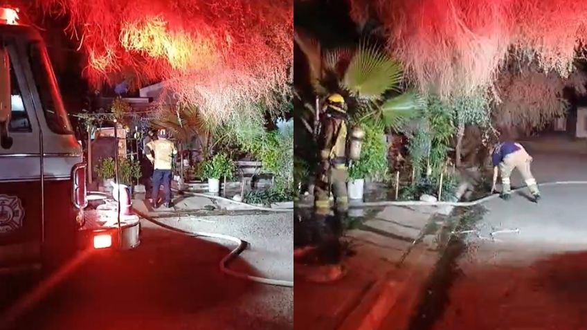 Se registra fuerte incendio en casa de Cajeme; vecinos acuden con cubetas a apagarlo