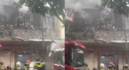 Reportan fuerte incendio en inmueble de la CDMX; rescatan a una mujer y a un perro