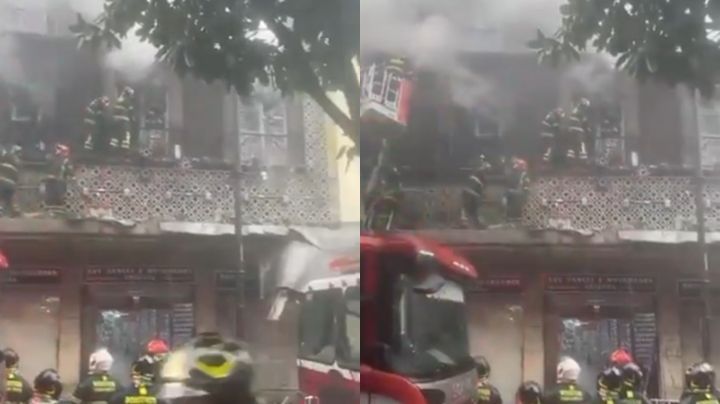 Reportan fuerte incendio en inmueble de la CDMX; rescatan a una mujer y a un perro