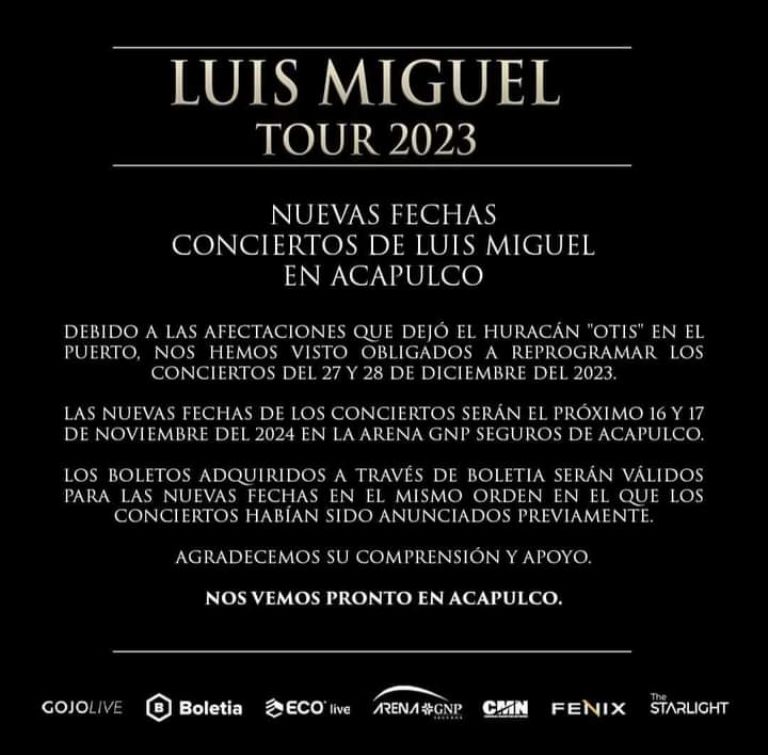 Luis Miguel suspendió cuatro fechas