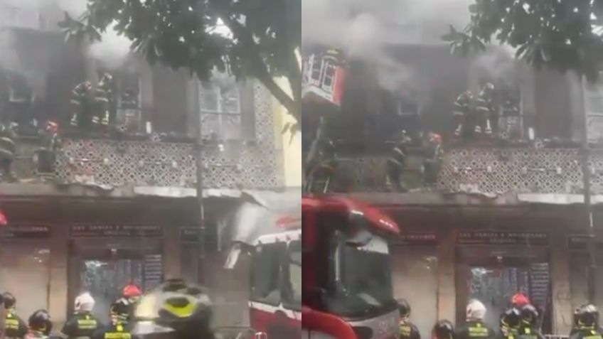 Reportan fuerte incendio en inmueble de la CDMX; rescatan a una mujer y a un perro