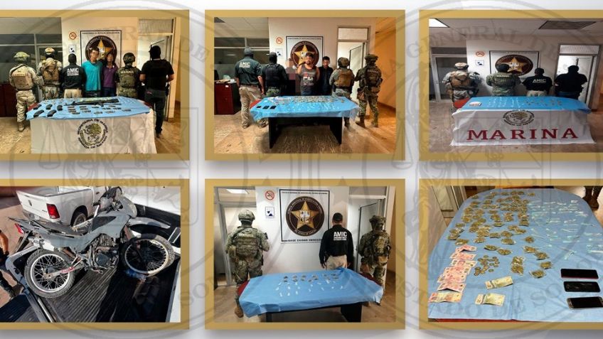 Cinco personas detenidas y 271 dosis de narcóticos aseguradas tras cateos en Cajeme