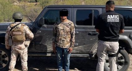 Tras persecución, detienen a sujeto en posesión de armas y auto robado al norte de Sonora