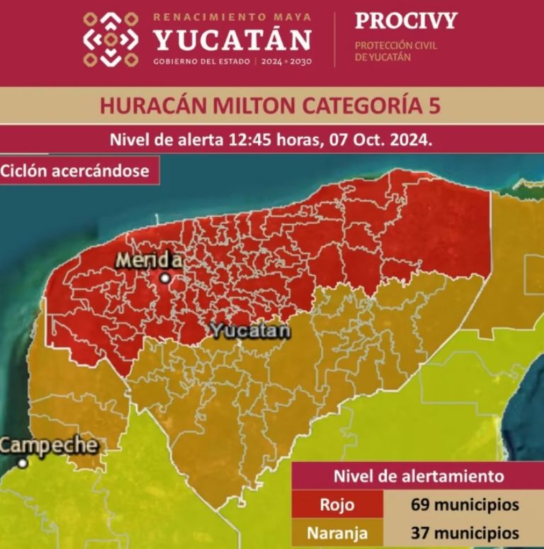 Alerta en los municipios de Yucatán