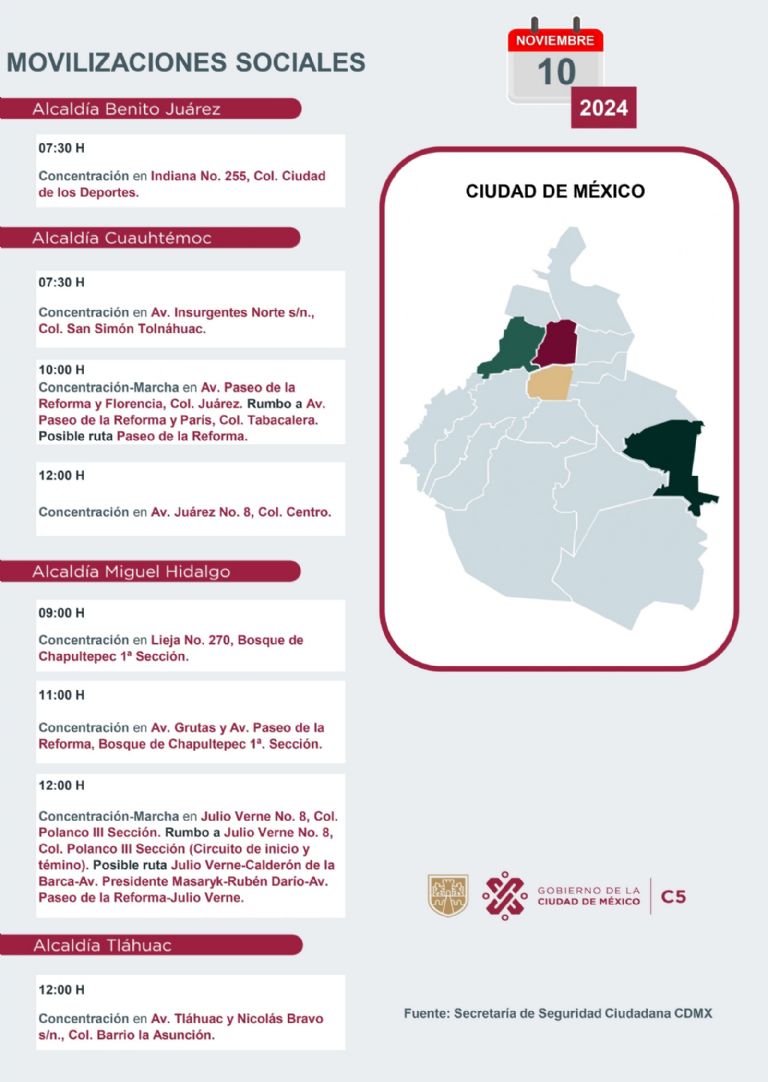 Tráfico en CDMX hoy 10 de noviembre