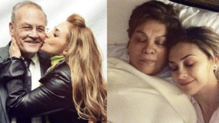 Aracely Arámbula y sus padres