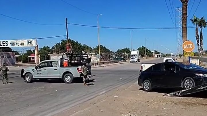 Semar y sujetos armados protagonizan persecución en Ciudad Obregón; hay al menos un detenido