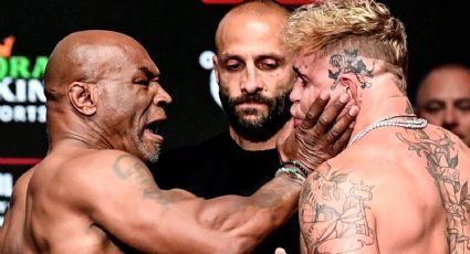 El excampeón mundial de los pesados Mike Tyson golpea a Jake Paul, a tan solo horas de su pelea