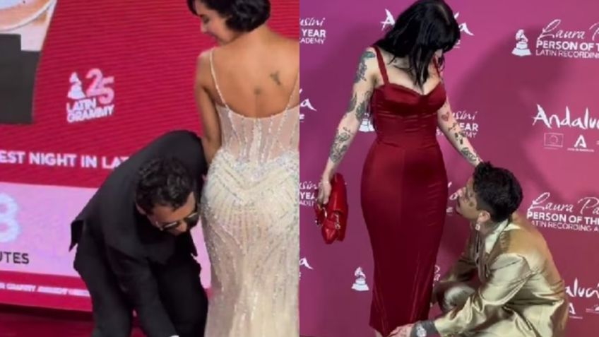 Filtran que Ángela Aguilar le pidió a Nodal que le acomodara el vestido igual que con Cazzu