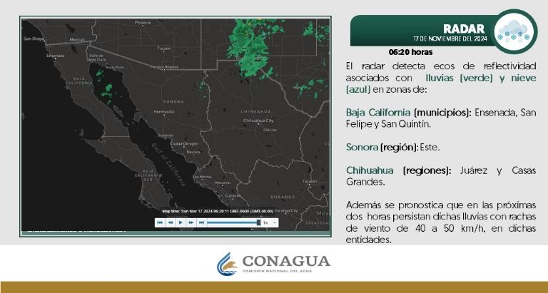 Clima en Sonora HOY domingo 17 de noviembre. Foto: Conagua