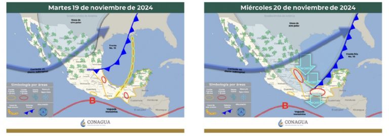 Pronóstico del clima para esta semana. Foto: Conagua