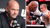 Foto ilustrativa de la nota titulada Dana White se le va a la yugular a Jake Paul: "No le pudo hacer una mier.. a Tyson"