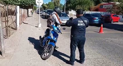 Motociclistas son detenidos por no cumplir con la Ley de Tránsito en Empalme; van 40