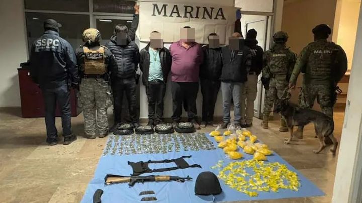 Golpe al narco en Ciudad Obregón: Detienen a 8 presuntos y aseguran arsenal y dosis de droga