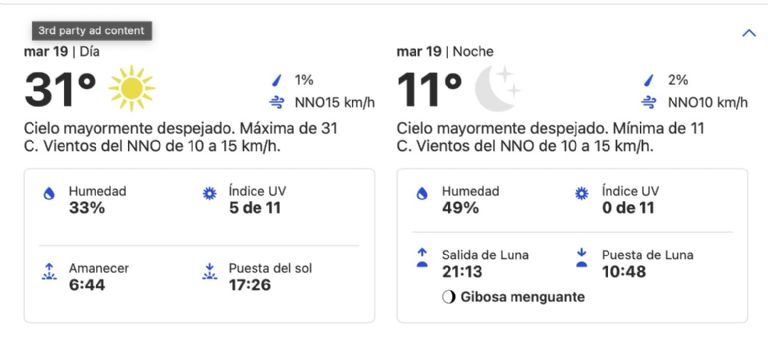 Clima en Ciudad Obregón HOY martes 19 de noviembre. Foto: Conagua Clima