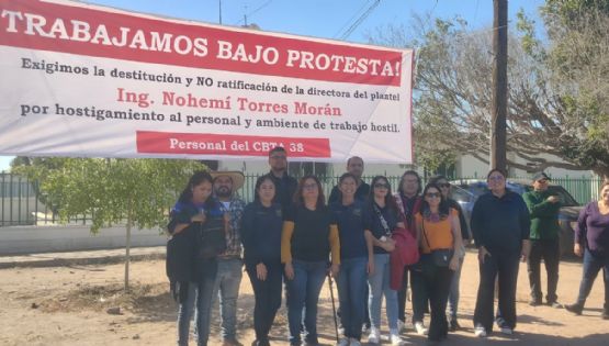 Cajeme: Docentes del CBTA 38 se manifiestan por presunto hostigamiento laboral