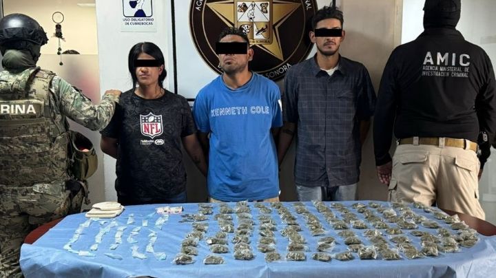 Detienen a tres narcomenudistas en Ciudad Obregón; les aseguran 148 dosis de droga