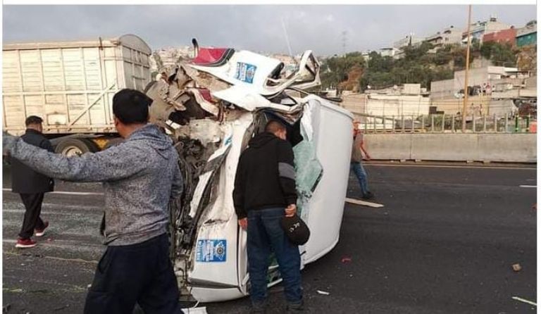 Volcadura en la México-Pachuca