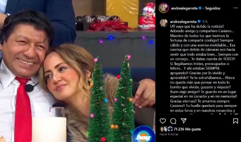 Andrea Legarreta se despide de Casiano 