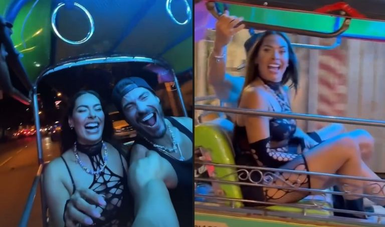 Galilea Montijo viaja en mototaxi por Bangkok