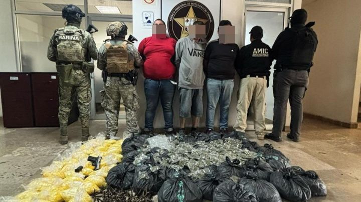 Ciudad Obregón: Detienen a tres sujetos y aseguran varios kilos de drogas, arma y ponchallantas