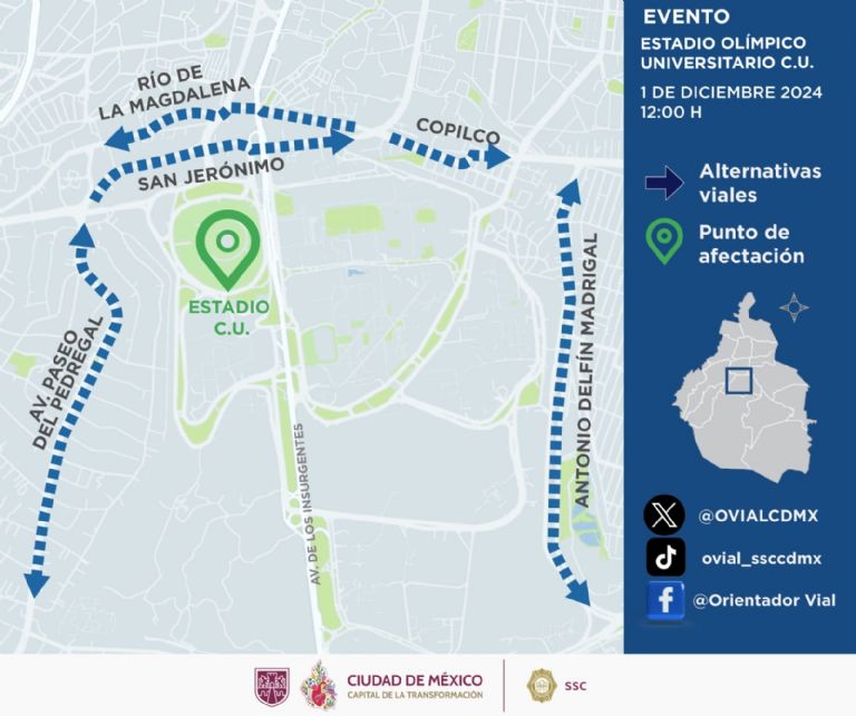 Pumas vs Monterrey operativo en C.U