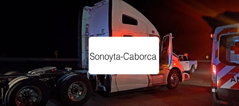 FGJES investiga ataque contra tractocamión en Caborca, Sonora. Foto: Facebook