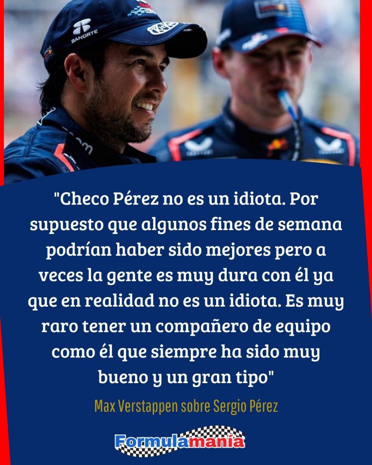 Max Verstappen defiende a Sergio Pérez