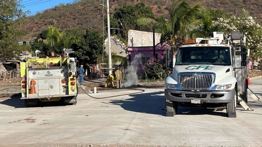 Incendio en cables de la CFE provocó apagones en 25 colonias y comercios de Guaymas