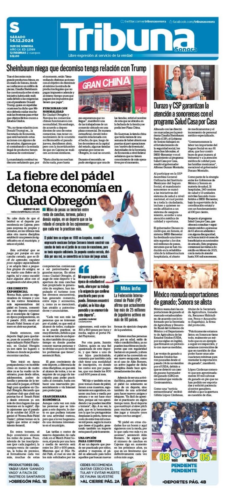 El Pádel crece de manera significativa en Ciudad Obregón