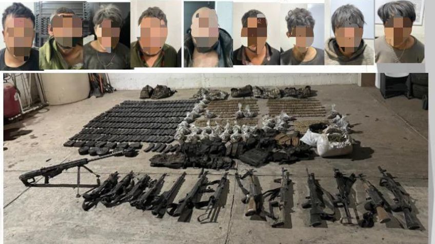 Caen 11 miembros del crimen organizado al norte de Sonora; incautan armas, droga y autos