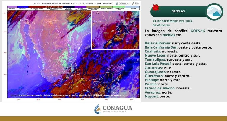 Así será el clima esta Nochebuena en México. Foto: Conagua