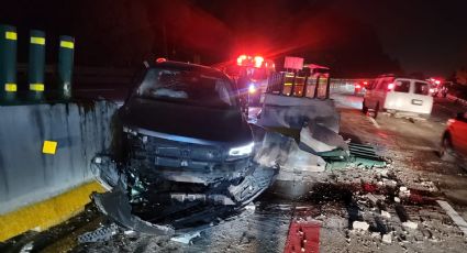 Caos en la autopista México-Puebla por volcadura y carambola de 7 vehículos