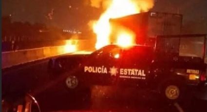 VIDEO: Se incendia tráiler en el Circuito Exterior Mexiquense y genera caos