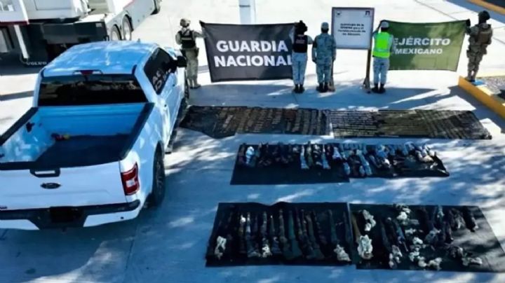 Decomisan arsenal de 50 mil cartuchos y 58 armas en frontera Sonoyta-Phoenix