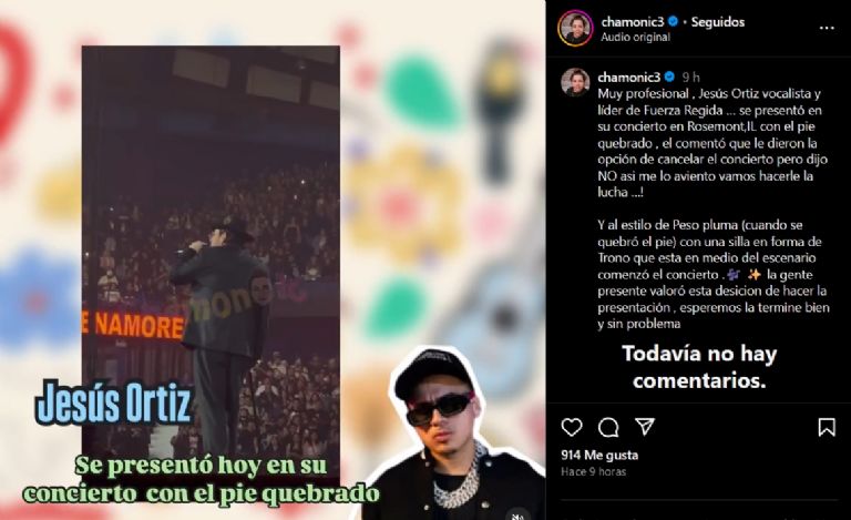 Jesús Ortíz se presenta a concierto aún con la pierna rota