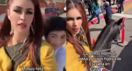 Mujer se vuelve viral al ir a la escuela de su hijo en caballo en Tijuana: "Hay que ahorrar"