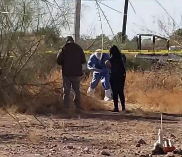 El lugar donde quedó el cuerpo del hombre asesinado