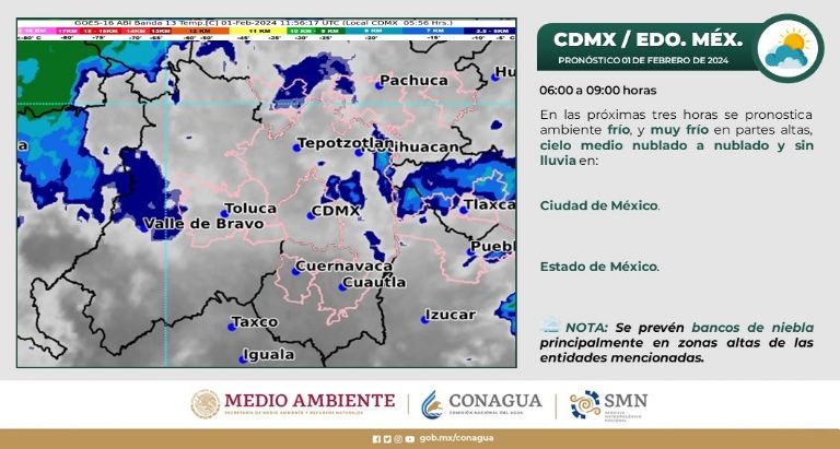 Clima en CDMX hoy 1 de febrero