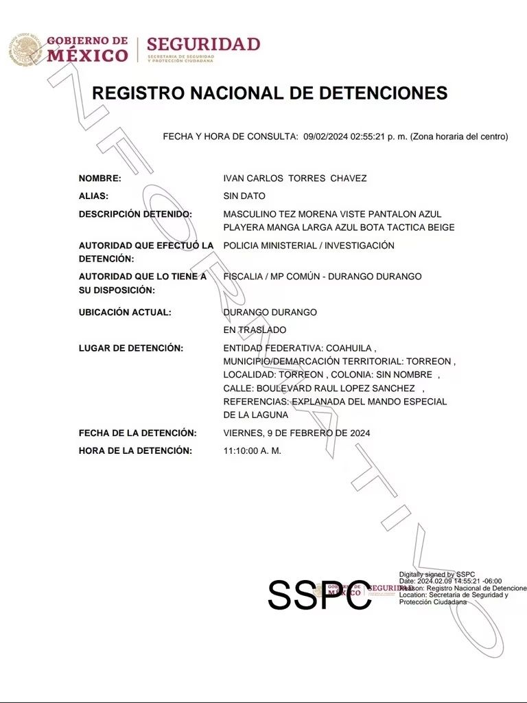 Director de Seguridad Pública de Gómez Palacio, Durango es detenido por esta grave razón 